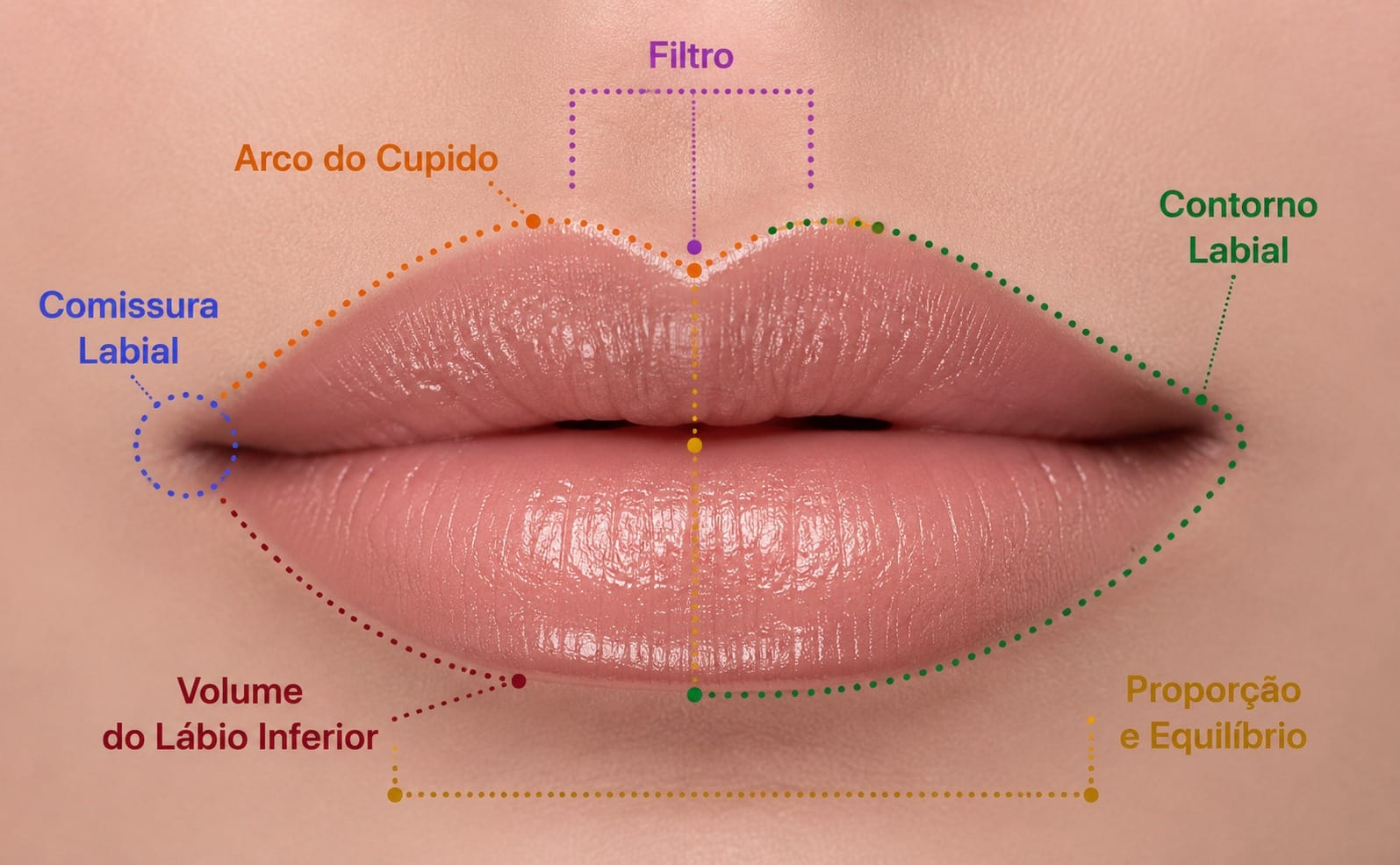  preenchimento de lábios em São Paulo: filtro, arco do cupido, contorno, comissura e volume do lábio inferior