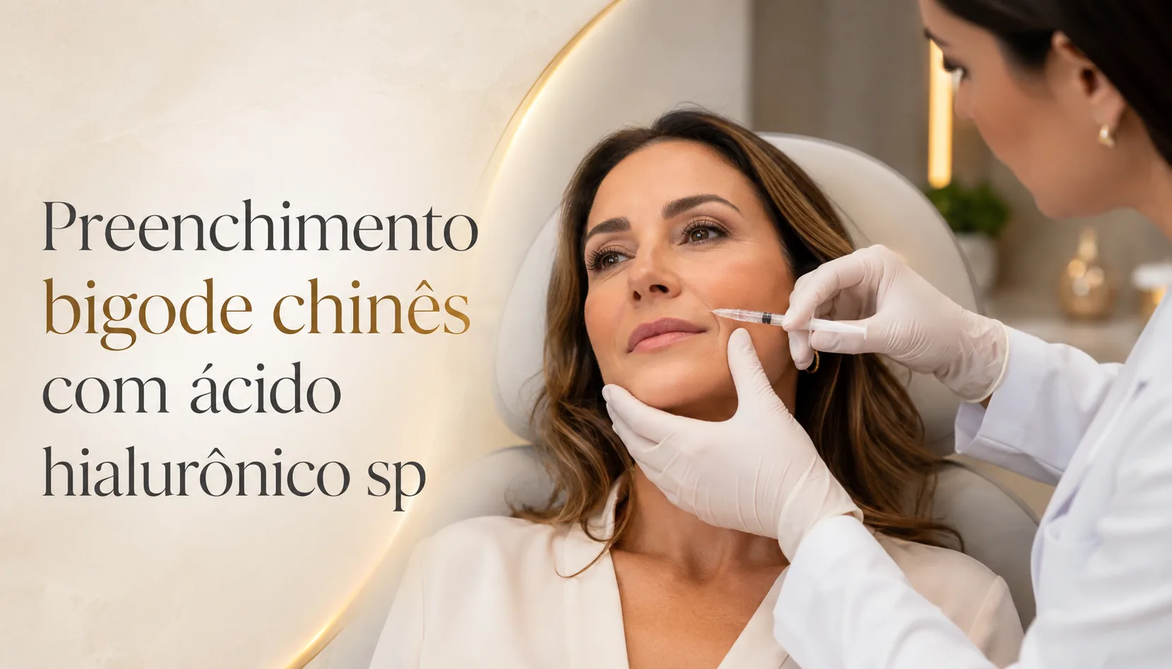 Preenchimento de bigode chinês com ácido hialurônico