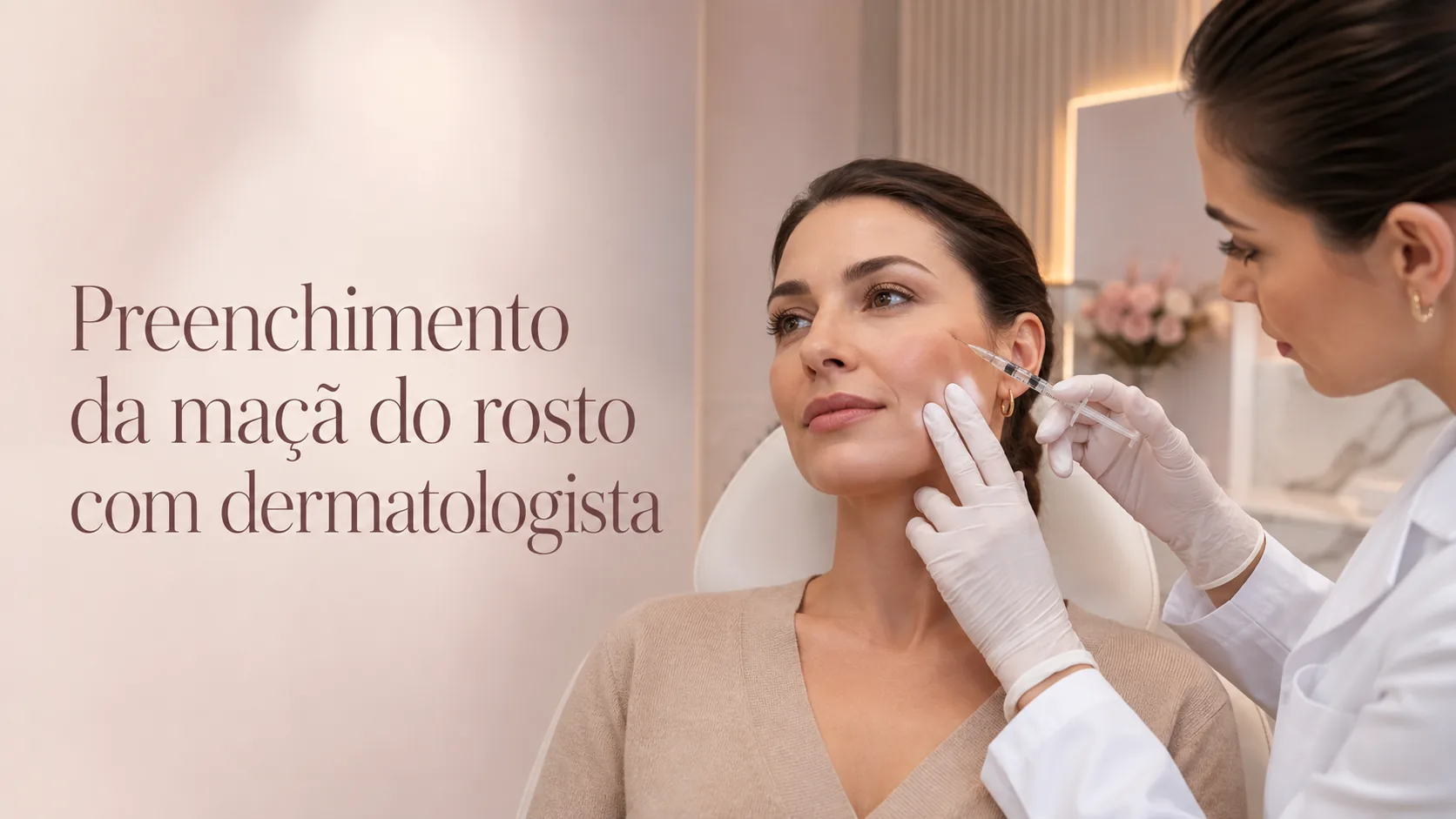 Preenchimento da maçã do rosto com Dermatologista